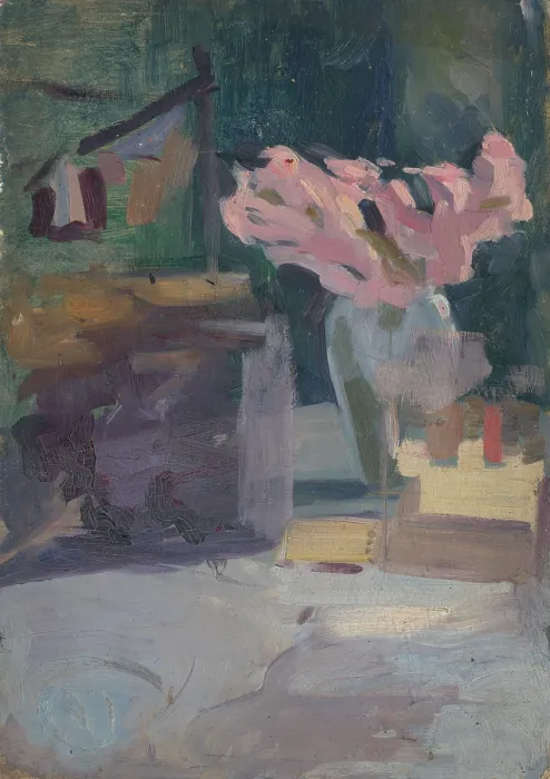Framed Print : Spring Motif with a Bouquet, after 1900. Creator: Ludovit Pitthordt Framed Print : Spring Motif with a Bouquet, after 1900. Creator: Ludovit Pitthordt