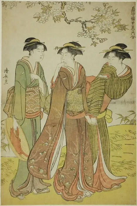 Framed Print : Spring Outing, from the series A Collection of Contemporary Beauties of the Pleasure... c. 1783. Creator: Torii Kiyonaga. Spring Outing, from the series A Collection of Contemporary Beauties of the Pleasure... c. 1783 Framed Print : Spring Outing, from the series A Collection of Contemporary Beauties of the Pleasure... c. 1783. Creator: Torii Kiyonaga. Spring Outing, from the series A Collection of Contemporary Beauties of the Pleasure... c. 1783