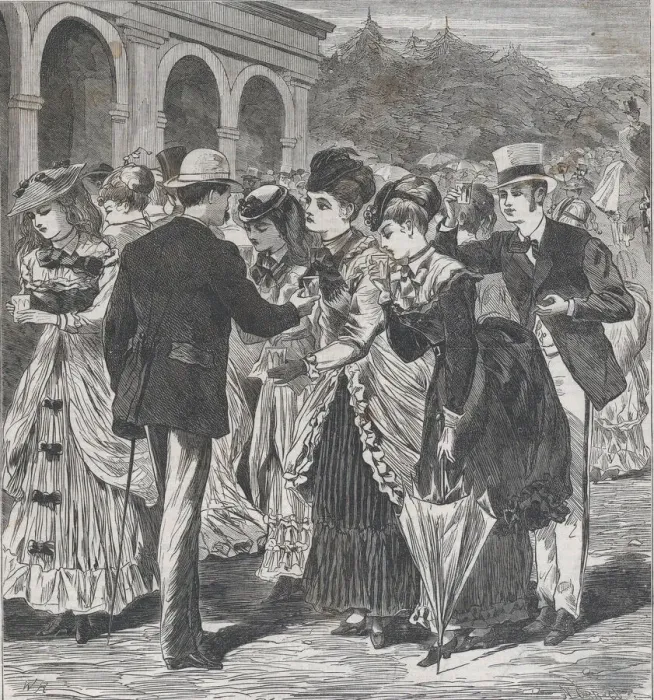 Framed Print : At the Spring: Saratoga (Hearth and Home, Vol. I), August 28, 1869 Framed Print : At the Spring: Saratoga (Hearth and Home, Vol. I), August 28, 1869
