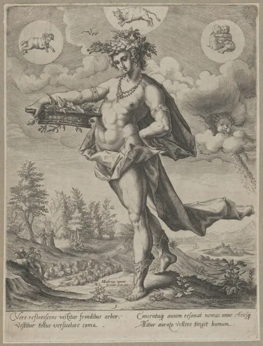Framed Print : Spring from the series The Four Seasons, 1589-1600. Creator: Matthaeus Greuter Framed Print : Spring from the series The Four Seasons, 1589-1600. Creator: Matthaeus Greuter