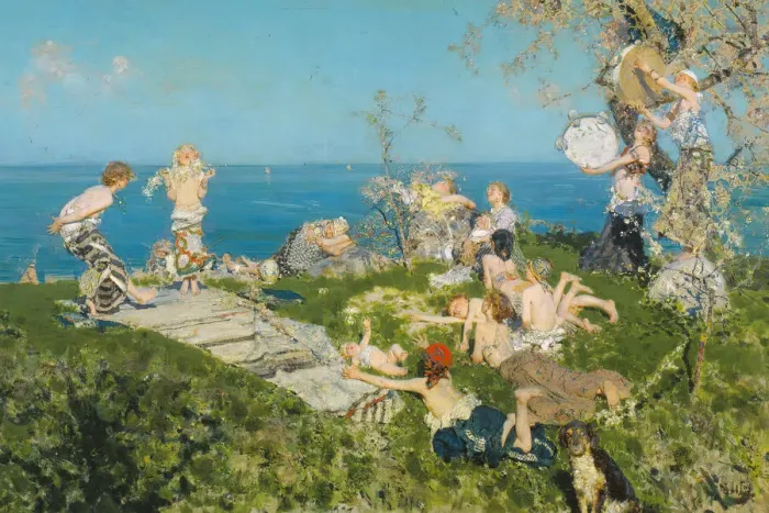 Framed Print : Springtime and Love, 1878. Creator: Francesco Paolo Michetti Framed Print : Springtime and Love, 1878. Creator: Francesco Paolo Michetti