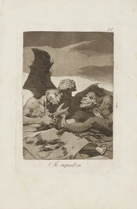 Framed Print : They Spruce Themselves Up (Se Repulen), 1799. Creator: Francisco Goya Framed Print : They Spruce Themselves Up (Se Repulen), 1799. Creator: Francisco Goya