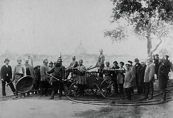 Squad of the Irkutsk Voluntary Fire Society, 1894. Creator: R Prorokov