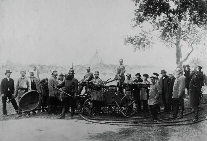 Framed Print : Squad of the Irkutsk Voluntary Fire Society, 1894. Creator: R Prorokov Framed Print : Squad of the Irkutsk Voluntary Fire Society, 1894. Creator: R Prorokov