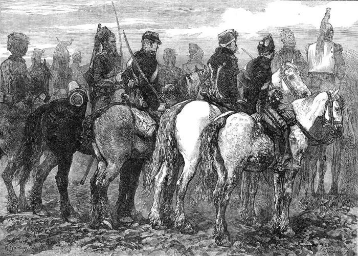 Framed Print : A squadron of cavalry of General Chanzy's army, 1871. Creator: William James Palmer Framed Print : A squadron of cavalry of General Chanzy's army, 1871. Creator: William James Palmer