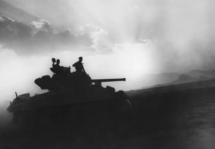 Framed Print : A squadron of tanks on the way to Rammacca, Sicily, 10 July 1943 Framed Print : A squadron of tanks on the way to Rammacca, Sicily, 10 July 1943
