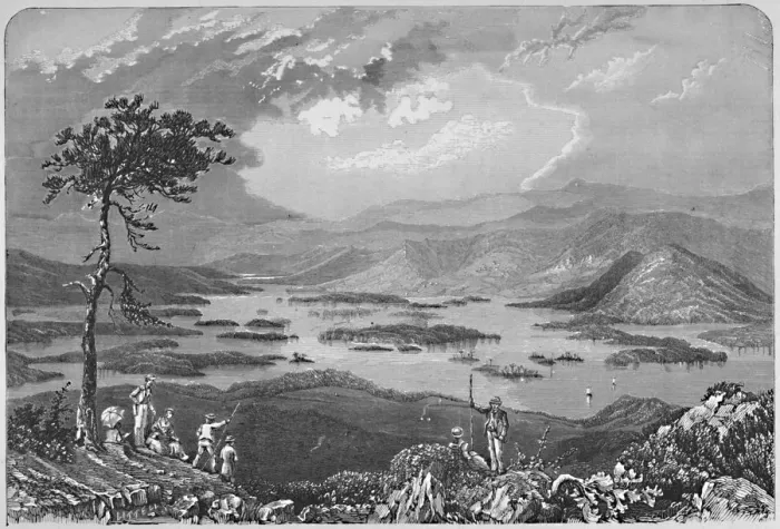 Framed Print : Squam Lake, New Hampshire, 1883. Artist: Littell Framed Print : Squam Lake, New Hampshire, 1883. Artist: Littell