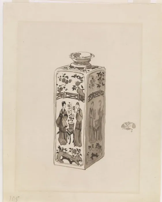 Framed Print : Square Canister with Long Neck, 1878. Creator: James Abbott McNeill Whistler Framed Print : Square Canister with Long Neck, 1878. Creator: James Abbott McNeill Whistler