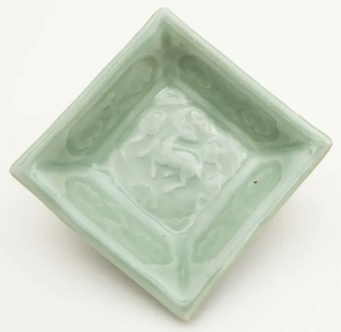 Framed Print : Square Dish with Symbols of Longevity and Immortality (Deer, Bats... Yuan dynasty (1271-1368). Creator: Unknown Framed Print : Square Dish with Symbols of Longevity and Immortality (Deer, Bats... Yuan dynasty (1271-1368). Creator: Unknown