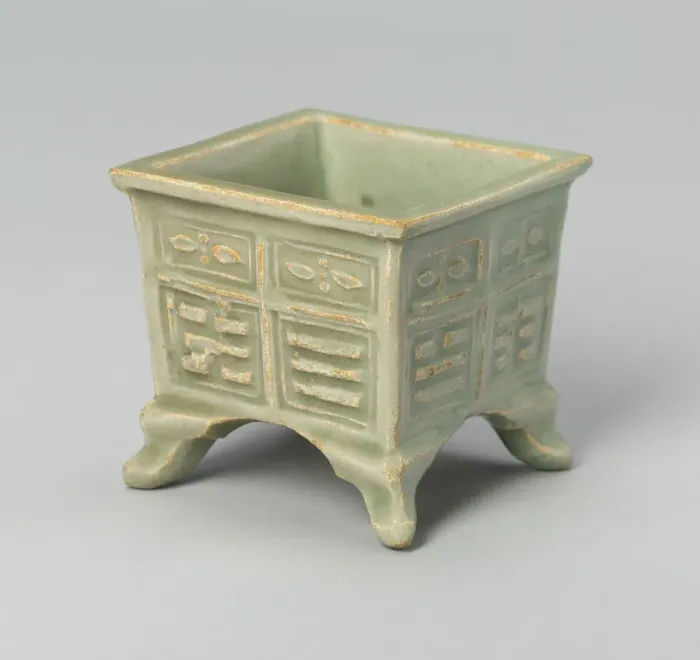 Framed Print : Square Jar with Archaistic Trigrams and Floral Scrolls, Yuan or Ming dynasty, c. 14th / 16th century Creator: Unknown. Square Jar with Archaistic Trigrams and Floral Scrolls, Yuan or Ming dynasty, c. 14th / 16th century Creator: Unknown Framed Print : Square Jar with Archaistic Trigrams and Floral Scrolls, Yuan or Ming dynasty, c. 14th / 16th century Creator: Unknown. Square Jar with Archaistic Trigrams and Floral Scrolls, Yuan or Ming dynasty, c. 14th / 16th century Creator: Unknown