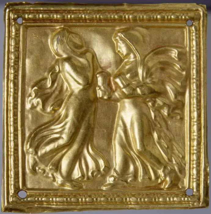 Framed Print : Square plaque with dancers Framed Print : Square plaque with dancers