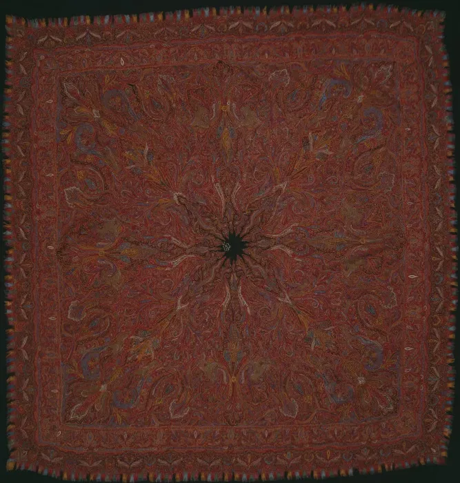 Framed Print : Square Shawl, India, 1870s. Creator: Unknown Framed Print : Square Shawl, India, 1870s. Creator: Unknown