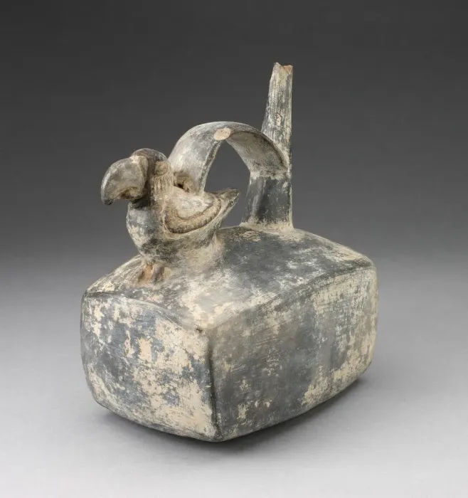 Framed Print : Square Spouted Vessel with Parrot Molded on Handle, A. D. 250 / 550. Creator: Unknown Framed Print : Square Spouted Vessel with Parrot Molded on Handle, A. D. 250 / 550. Creator: Unknown