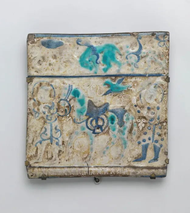 Framed Print : Square Tile, Iran, late 13th century. Creator: Unknown Framed Print : Square Tile, Iran, late 13th century. Creator: Unknown
