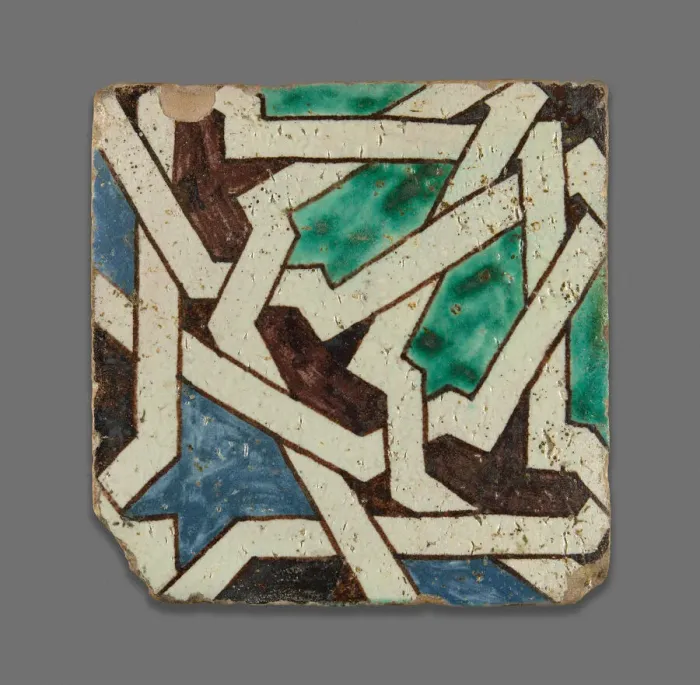 Framed Print : Square Tile, Morocco, Late 19th century. Creator: Unknown Framed Print : Square Tile, Morocco, Late 19th century. Creator: Unknown