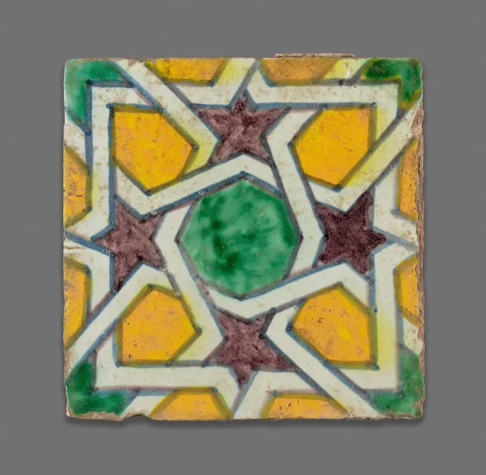 Framed Print : Square Tile, Morocco, Late 19th century. Creator: Unknown Framed Print : Square Tile, Morocco, Late 19th century. Creator: Unknown