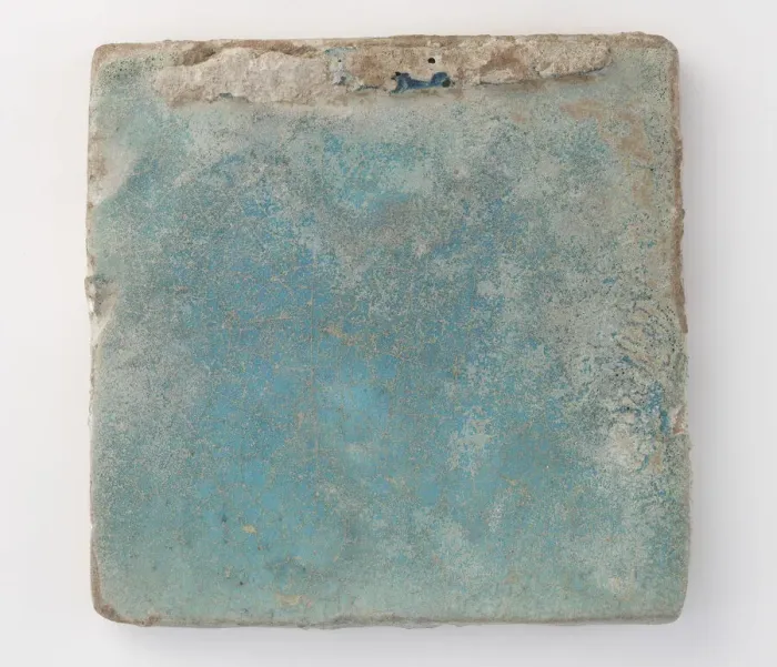 Framed Print : Square tile with slag attachments, 11th-12th century. Creator: Unknown Framed Print : Square tile with slag attachments, 11th-12th century. Creator: Unknown