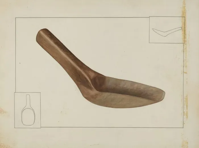 Framed Print : Square Wooden Spoon, c. 1937. Creator: Wilbur M Rice Framed Print : Square Wooden Spoon, c. 1937. Creator: Wilbur M Rice