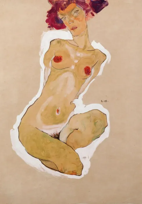 Framed Print : Squatting Female Nude, 1910. Artist: Schiele, Egon (1890?1918) Framed Print : Squatting Female Nude, 1910. Artist: Schiele, Egon (1890?1918)