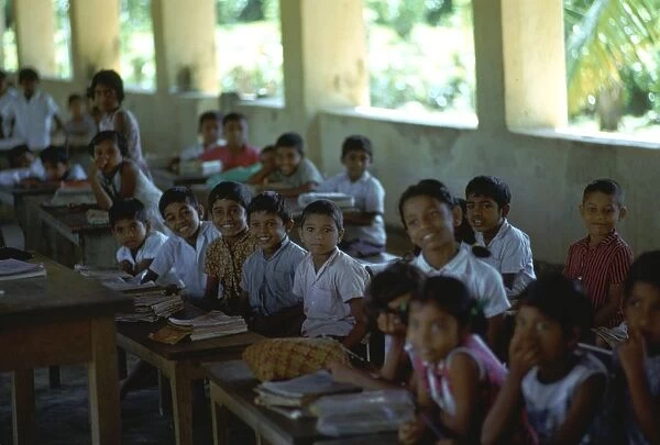 Sri Lankan children in a classroom. Artist: CM Dixon