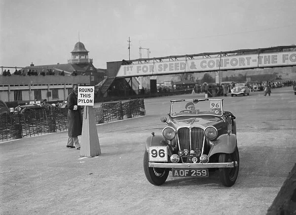 SS 2 competing in the JCC Rally, Brooklands, Surrey, 1939. Artist: Bill Brunell