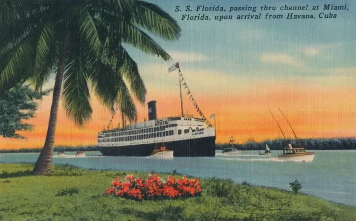 Framed Print : SS Florida, Miami, Florida, upon arrival from Havana, Cuba, c1931 Framed Print : SS Florida, Miami, Florida, upon arrival from Havana, Cuba, c1931