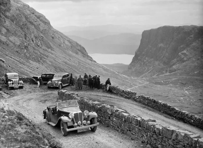 Framed Print : SS Jaguar 1 competing in the RSAC Scottish Rally, 1936. Artist: Bill Brunell Framed Print : SS Jaguar 1 competing in the RSAC Scottish Rally, 1936. Artist: Bill Brunell