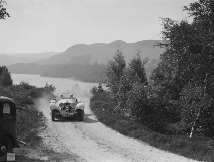 Framed Print : SS Jaguar 100 open 2-seater of Miss E Violet Watson competing in the RSAC Scottish Rally, 1939 Framed Print : SS Jaguar 100 open 2-seater of Miss E Violet Watson competing in the RSAC Scottish Rally, 1939