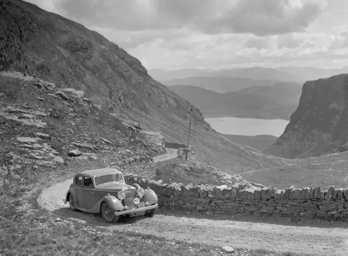 Framed Print : SS Jaguar of CL Bembridge competing in the RSAC Scottish Rally, 1936. Artist: Bill Brunell Framed Print : SS Jaguar of CL Bembridge competing in the RSAC Scottish Rally, 1936. Artist: Bill Brunell