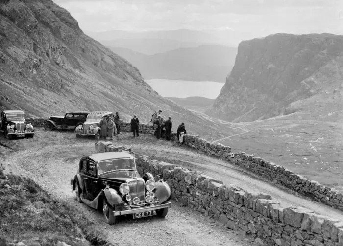 Framed Print : SS Jaguar saloon of DS Hand competing in the RSAC Scottish Rally, 1936. Artist: Bill Brunell Framed Print : SS Jaguar saloon of DS Hand competing in the RSAC Scottish Rally, 1936. Artist: Bill Brunell
