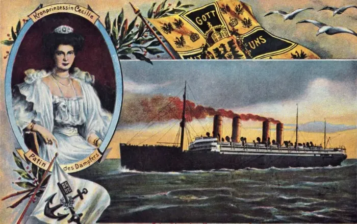 Framed Print : The SS Kronprinzessin Cecilie, c1910. Creator: Unknown Framed Print : The SS Kronprinzessin Cecilie, c1910. Creator: Unknown