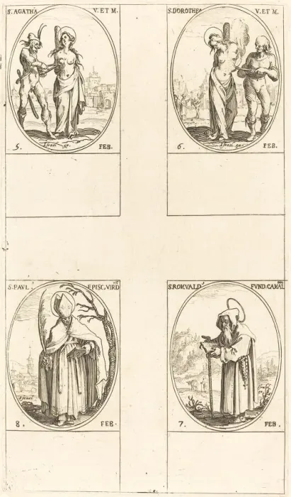 Framed Print : St. Agatha; St. Dorothy; St. Romuald of Ravenna; St. Paul, Bishop of Verdun Framed Print : St. Agatha; St. Dorothy; St. Romuald of Ravenna; St. Paul, Bishop of Verdun