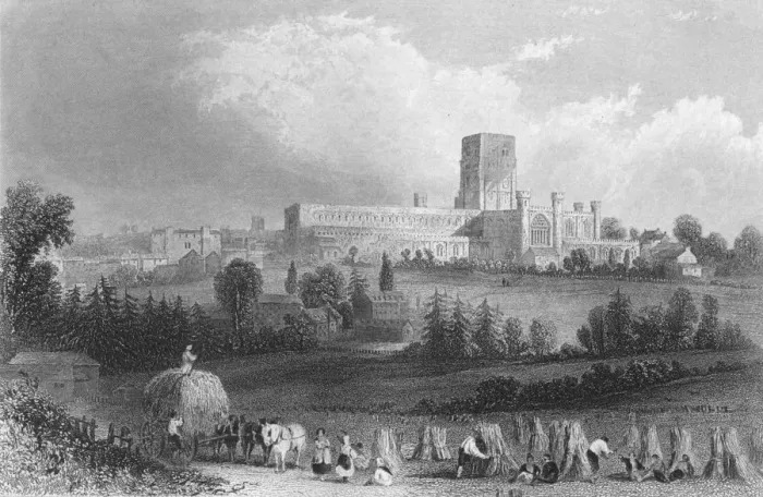 Framed Print : St. Albans Abbey, 1859. Artist: Henry Adlard Framed Print : St. Albans Abbey, 1859. Artist: Henry Adlard