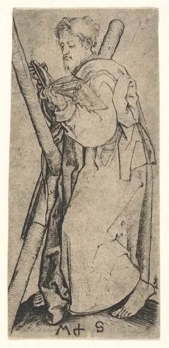 Framed Print : St. Andrew, ca. 1435-1491. Creator: Martin Schongauer Framed Print : St. Andrew, ca. 1435-1491. Creator: Martin Schongauer