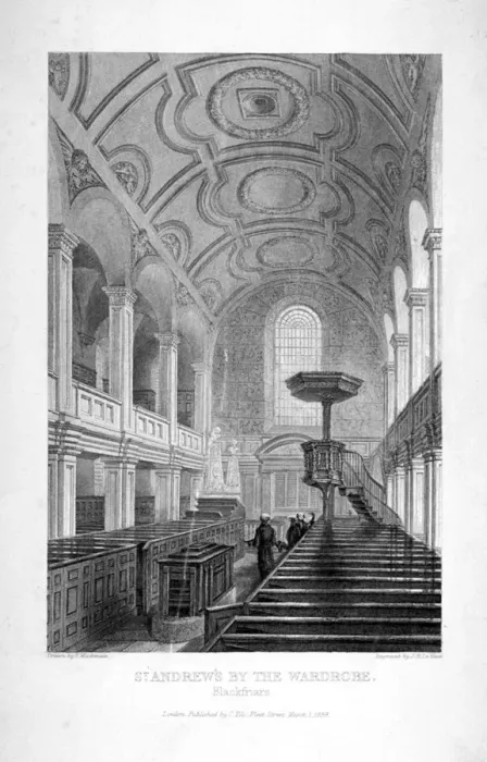 Framed Print : St Andrew by the Wardrobe, City of London, 1839. Artist: John Le Keux Framed Print : St Andrew by the Wardrobe, City of London, 1839. Artist: John Le Keux