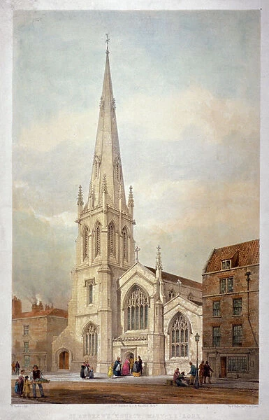 St Andrews Church, Wells Street, Marylebone, London, c1846. Artist: Day & Haghe