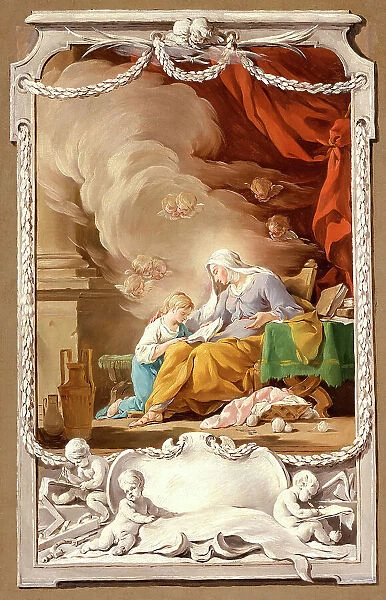 St. Anne Revealing to the Virgin the Prophecy of Isaiah, c1749. Creator: Noël Hallé