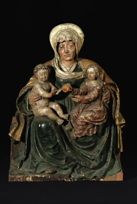 Framed Print : St Anne with the Virgin and Child, 1500-1550. Creator: Unknown Framed Print : St Anne with the Virgin and Child, 1500-1550. Creator: Unknown