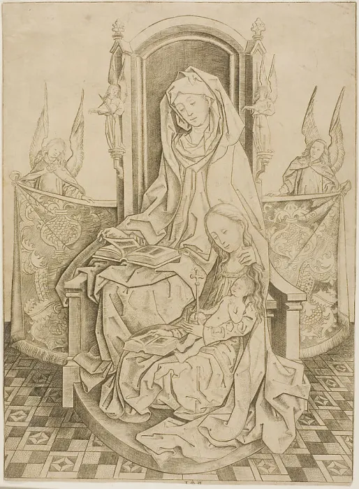 Framed Print : St. Anne, The Virgin and Child, c.1485. Creator: Master IAM of Zwolle Framed Print : St. Anne, The Virgin and Child, c.1485. Creator: Master IAM of Zwolle