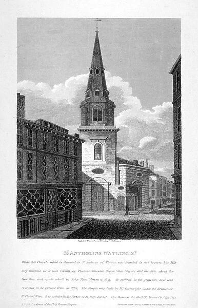 St Antholin, Watling Street, City of London, 1810. Artist: W Preston