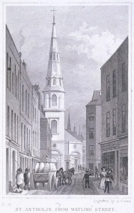 Framed Print : St Antholin, Watling Street, London, c1870 Framed Print : St Antholin, Watling Street, London, c1870