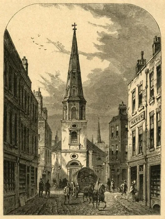 Framed Print : St. Antholins Church, Watling Street (1868), (1897). Creator: Unknown Framed Print : St. Antholins Church, Watling Street (1868), (1897). Creator: Unknown
