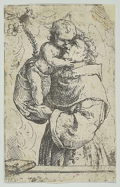 St Anthony of Padua embracing the Christ Child, 1641. Creator: Anon