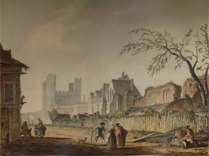Framed Print : St. Augustines Gate, Canterbury, 18th century, (1935). Artist: Samuel Hieronymus Grimm Framed Print : St. Augustines Gate, Canterbury, 18th century, (1935). Artist: Samuel Hieronymus Grimm
