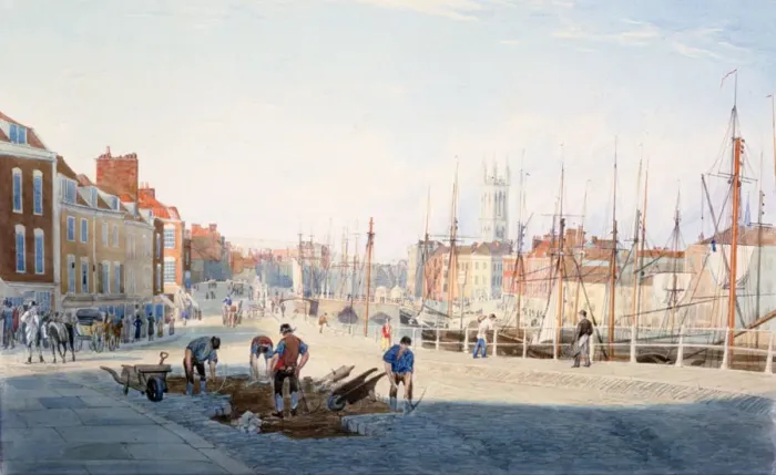 Framed Print : St Augustines Parade, Bristol, c1810. Artist: Samuel Jackson Framed Print : St Augustines Parade, Bristol, c1810. Artist: Samuel Jackson