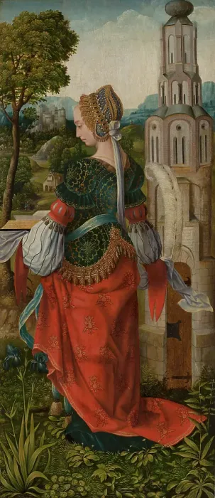 Framed Print : St Barbara, c1510-1520. Creator: Master of Frankfurt Framed Print : St Barbara, c1510-1520. Creator: Master of Frankfurt
