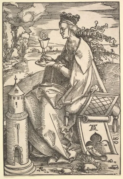 Framed Print : St. Barbara, ca. 1505. Creator: Hans Baldung Framed Print : St. Barbara, ca. 1505. Creator: Hans Baldung