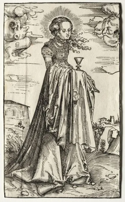 Framed Print : St. Barbara. Creator: Lucas Cranach (German, 1472-1553) Framed Print : St. Barbara. Creator: Lucas Cranach (German, 1472-1553)