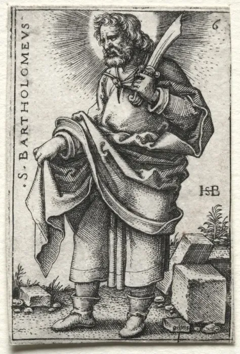 Framed Print : St. Bartholomew, 1545-1546. Creator: Hans Sebald Beham (German, 1500-1550)