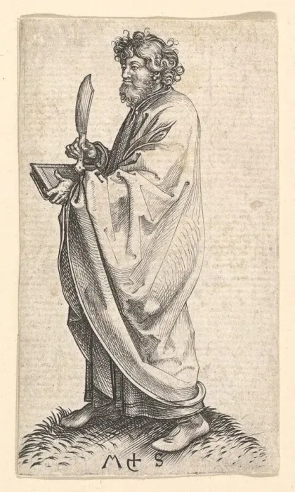 Framed Print : St. Bartholomew, ca. 1435-1491. Creator: Martin Schongauer Framed Print : St. Bartholomew, ca. 1435-1491. Creator: Martin Schongauer